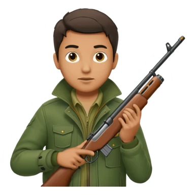 male hunter, simple, clear expression sticker