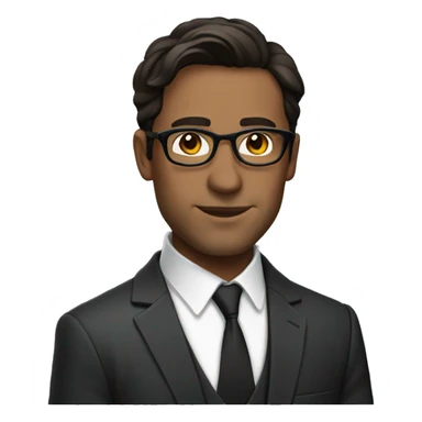 Sophisticated brunet with glasses wearing a suit sticker