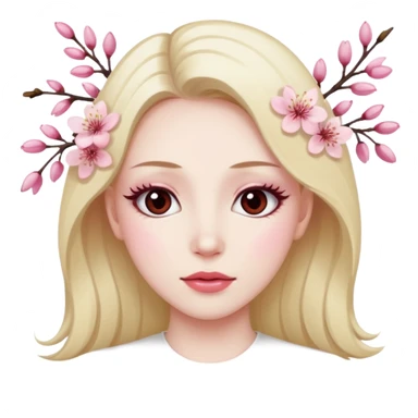 sapin, avec long cils, fleurs de cerisier en bas sticker