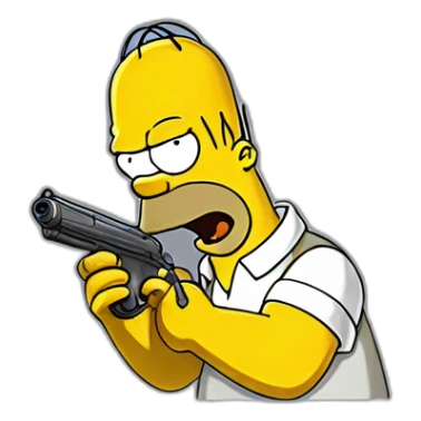 Homer Simpson qui a un pistolet sticker