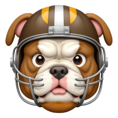 Bulldog wearing a football helmet  sticker