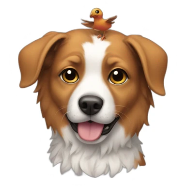 A dog dresses as a bird sticker