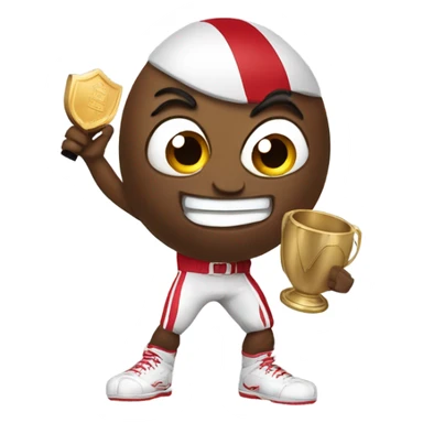 Buckeye holding trophy  sticker