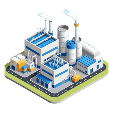 Isometric plastic factory  sticker