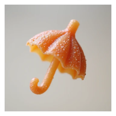 photorealistic dalgona candy with umbrella shape, inspired by Squid Game sticker