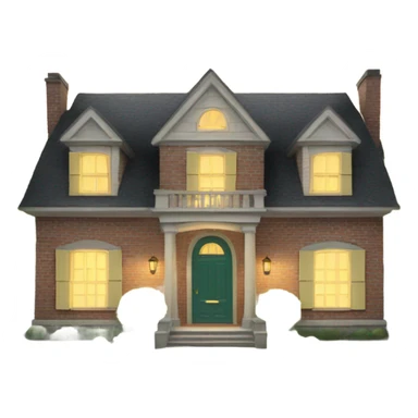A very large house with the front door wide open, inside is a letter sticker