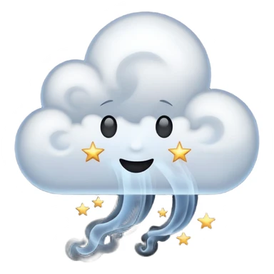 Black cloud with few shiny stars sticker