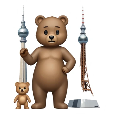 emoji of the Berlin Bear next to the Berlin TV Tower, no text sticker