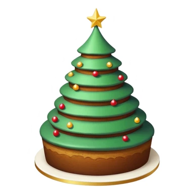 cake that looks like christmas tree, it is layered with white cream and has sharp corners sticker