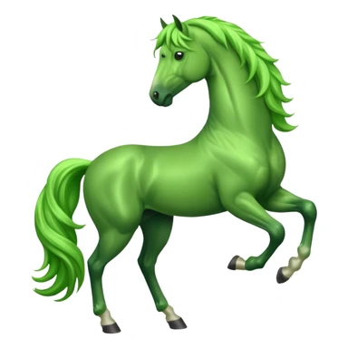 Green horse standing up with two feets  sticker