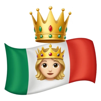 Italy flag with a golden crown sticker