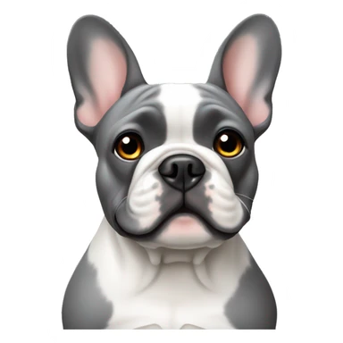 Grey French bulldog with white spot  sticker
