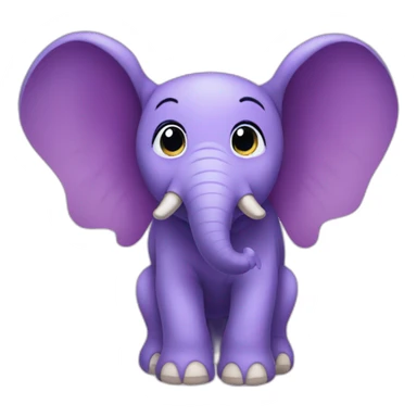 purple elephant with wings sticker