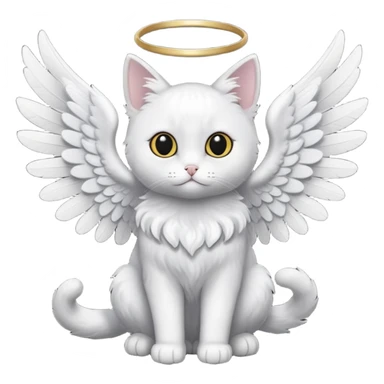 a black cat with white angel wings sticker