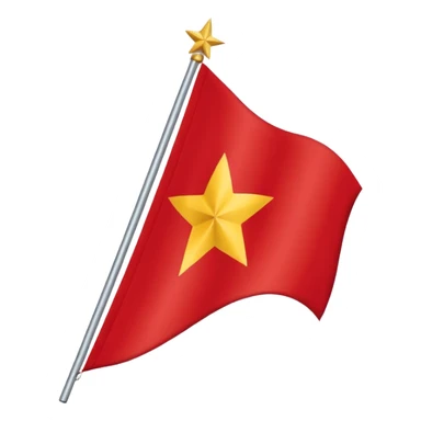 Bandeira do Pará em cor vermelho e uma listra banca na vertical e uma estrela dourada no centro sticker