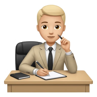 employee sitting at a desk sticker