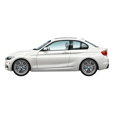 fancy white BMW car driving towards right side sticker