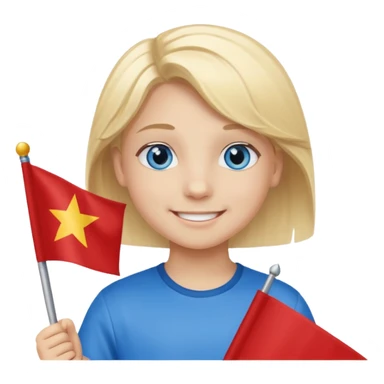 Flag holder kid sticker