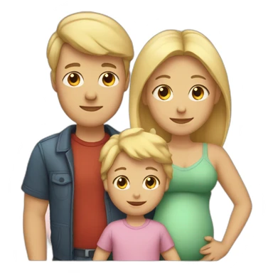 Family;blonde-haired-pregnant-mother, blonde-haired-baby-boy,dad-having-dark-hair sticker