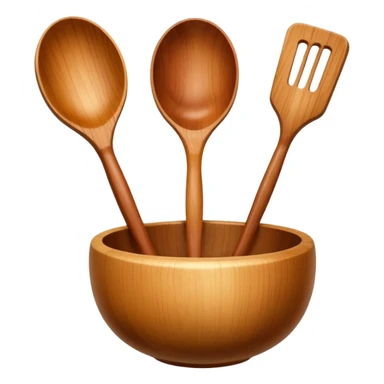 wooden kitchen utensils and items sticker