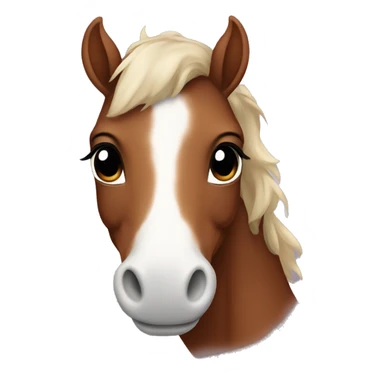 brown cute baby horse with white muzzle sticker