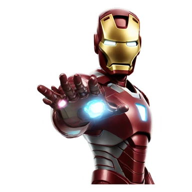 iron man with hologram from his hand sticker