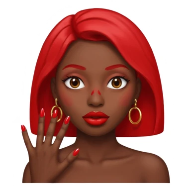 Big lips long nails bestie circle head sticker