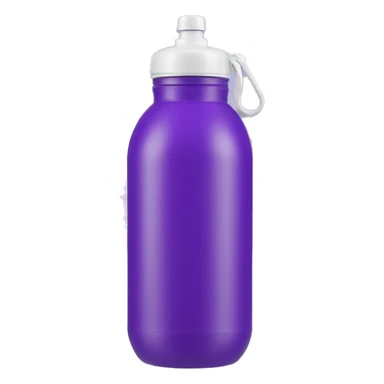 A plastic purple water bottle with a handle is a portable container designed to hold and transport water or other beverages sticker