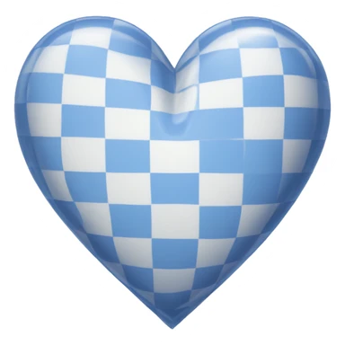 Blue and white checkered heart sticker