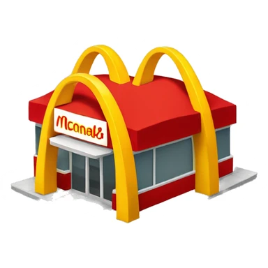 “McDonald’s store with the iconic golden arches, a red and yellow color scheme, and a simple, recognizable design that captures the essence of a fast food restaurant.” sticker
