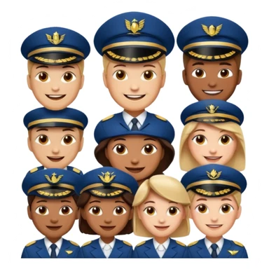 emoji style ship crew where everyone is a capitan sticker