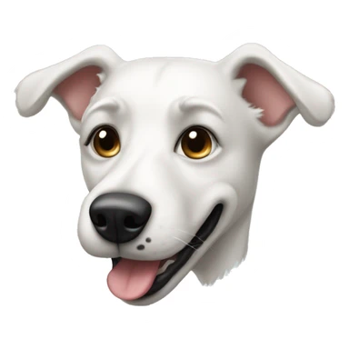 white mongrel dog  sticker