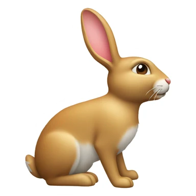 3d rabit in profile sticker