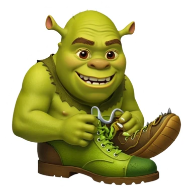 A shoe eating Shrek  sticker