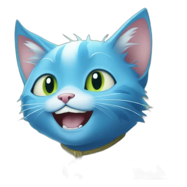 Happy blue cat fairy tail manga sticker