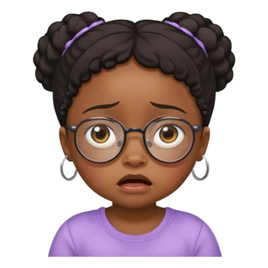 bllack baby girl crying with glasses sticker