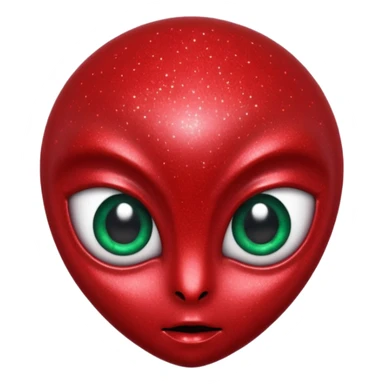 red glitter alien sticker