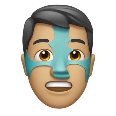 un émoji qui pleure ayant un masque qui sourit sticker