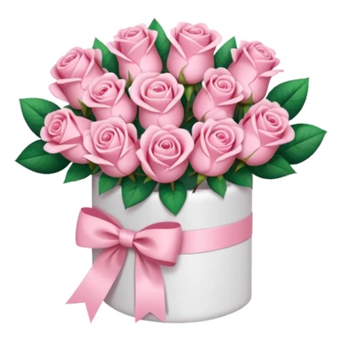 light pink bouquet of roses wrapped in white wrapping paper with pink bow sticker