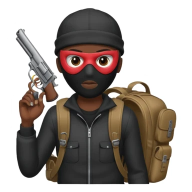 Chicago savage with skully mask on and backpack and big ass hand gun  sticker