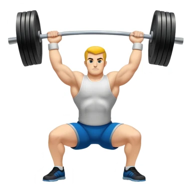 Emblem symbolizing weightlifting, featuring a barbell with heavy weights on either side, lifted above a strong, determined figure. The design conveys strength, focus, and the precision required in the sport. The barbell is centered, with a dynamic, bold style to emphasize power and athleticism.  sticker