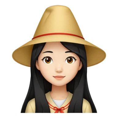 An 18-year-old Chinese girl with long black hair is celebrating her birthday. sticker