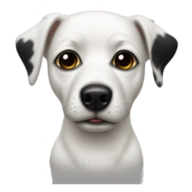 White Dog with black patches covering both eyes and pointyears sticker