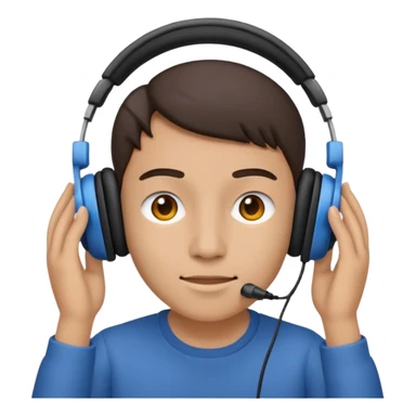 Person listening to music using headphones sticker