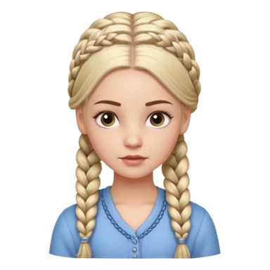 white girl with long braids hairstyle with baby hair, detailed braids, soft edges, realistic baby hair styling on forehead, clean look, keep same face, same clothes, same background sticker