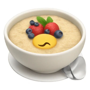 porridge with fruit sticker