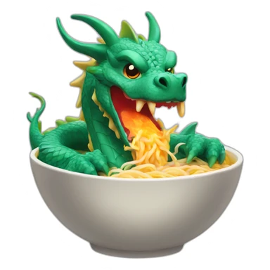 Dragon in ramen bowl sticker