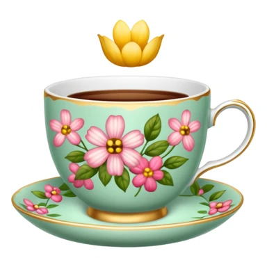 Floral print teacup  sticker