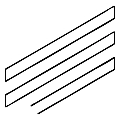 Create a minimal and clean design of three white diagonal stripes with no background. The style should match the attached image's black outlined icon style but with white stripes and no eagle or extra details. Transparent background is required. sticker