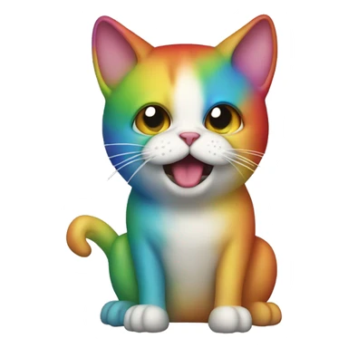 Cat puking rainbow  sticker